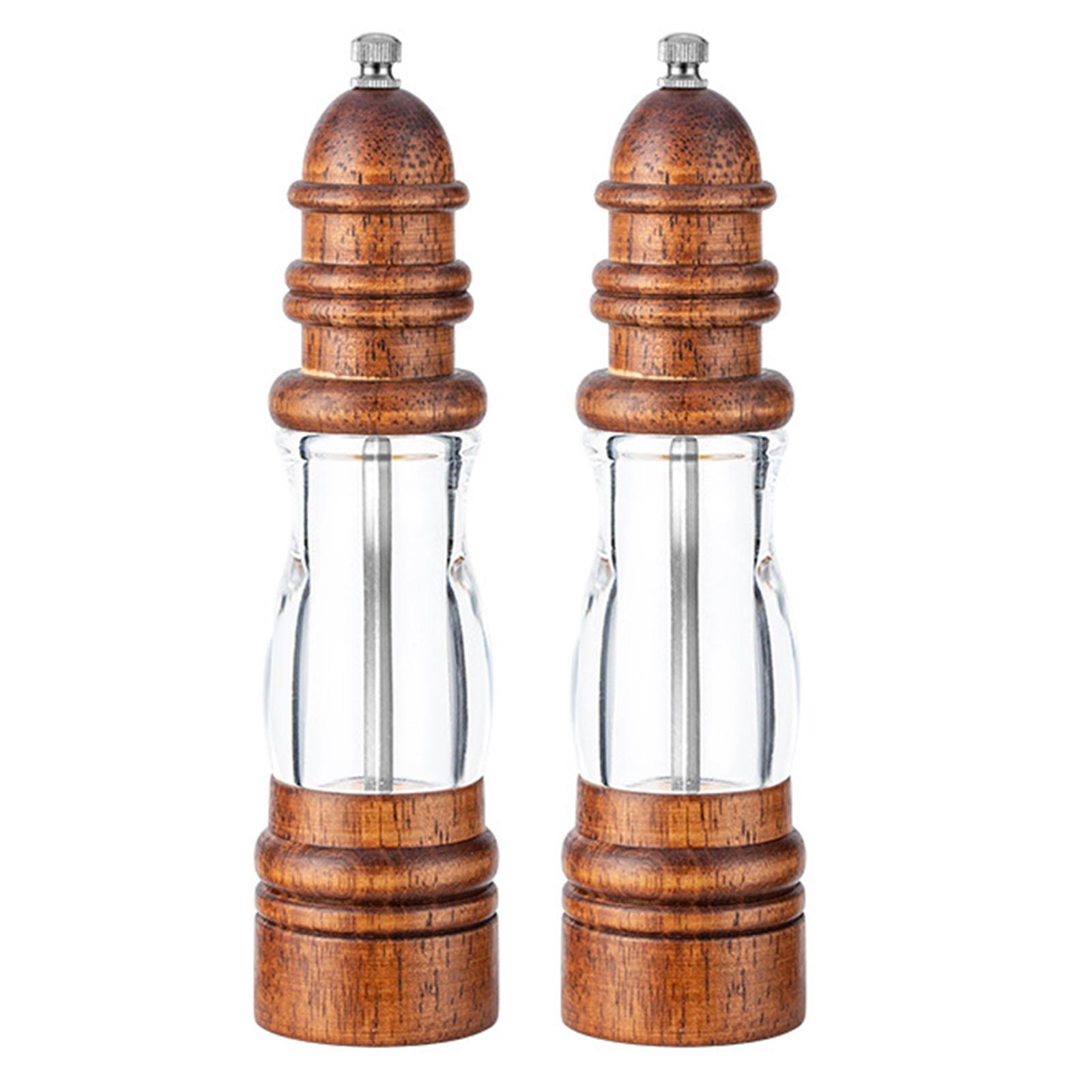 Salt and Pepper Grinder Set Refillable Salt and Pepper Shaker Mill Kit with Adjustable Coarseness Sesame Grinder Tableware Gifts 8.7 Inch Tall 2Pcs