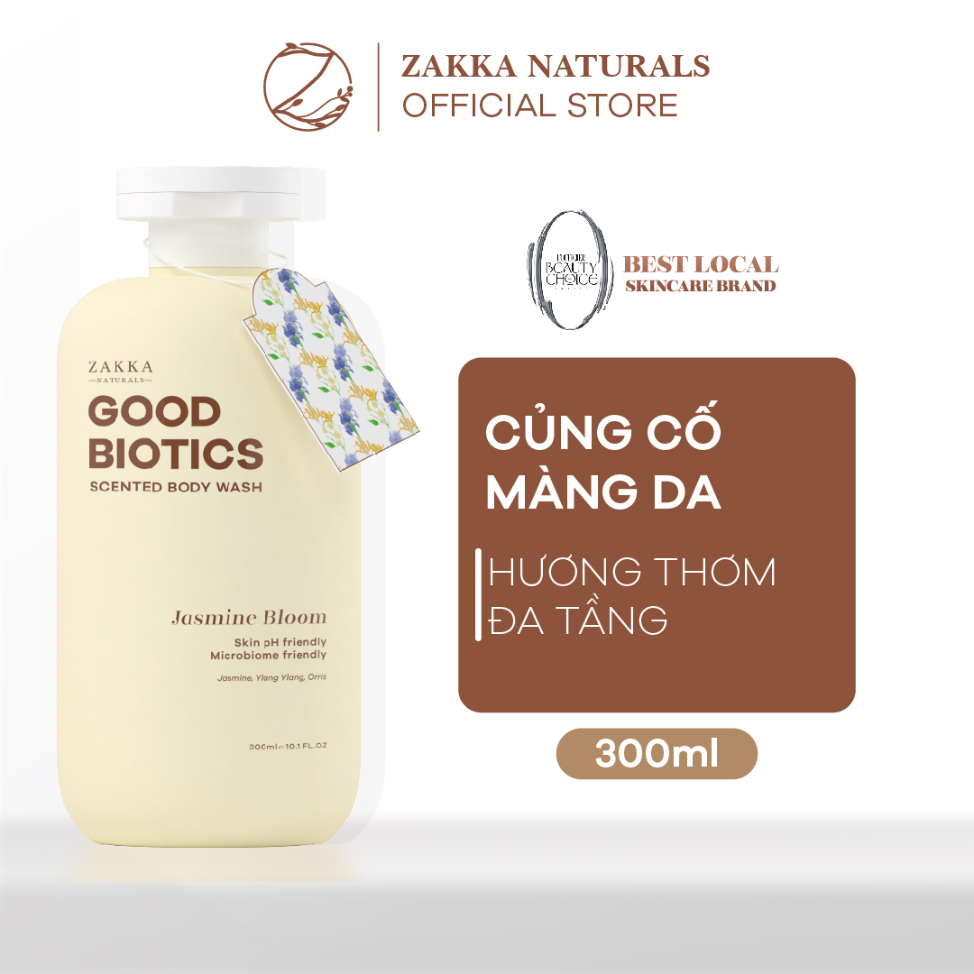 [Jasmine Bloom ] Sữa tắm lợi khuẩn hương nước hoa Good Biotics Scented Body Wash Zakka Naturals 300ml