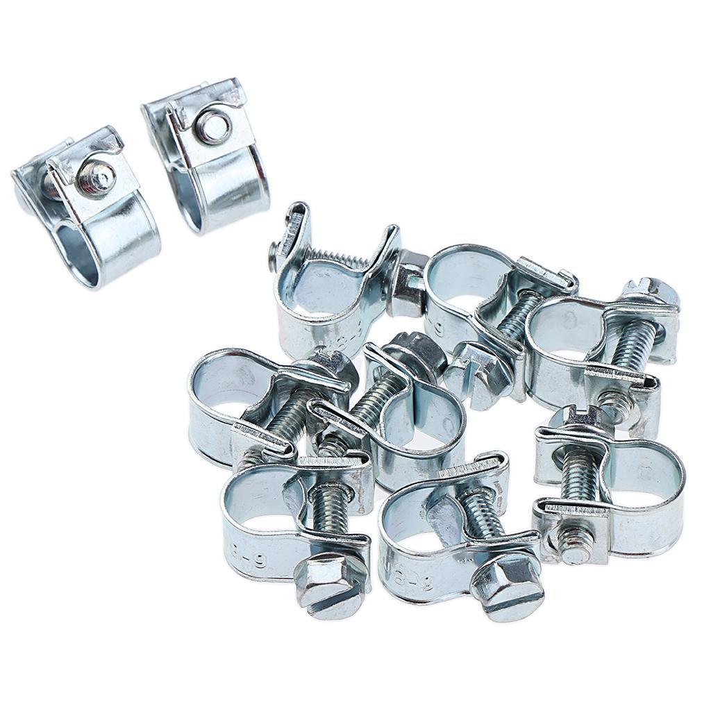 3-4pack 10x Hose Clamps Fuel Line Clips Clamp for Diesel Petrol Pipe 6 - 8mm