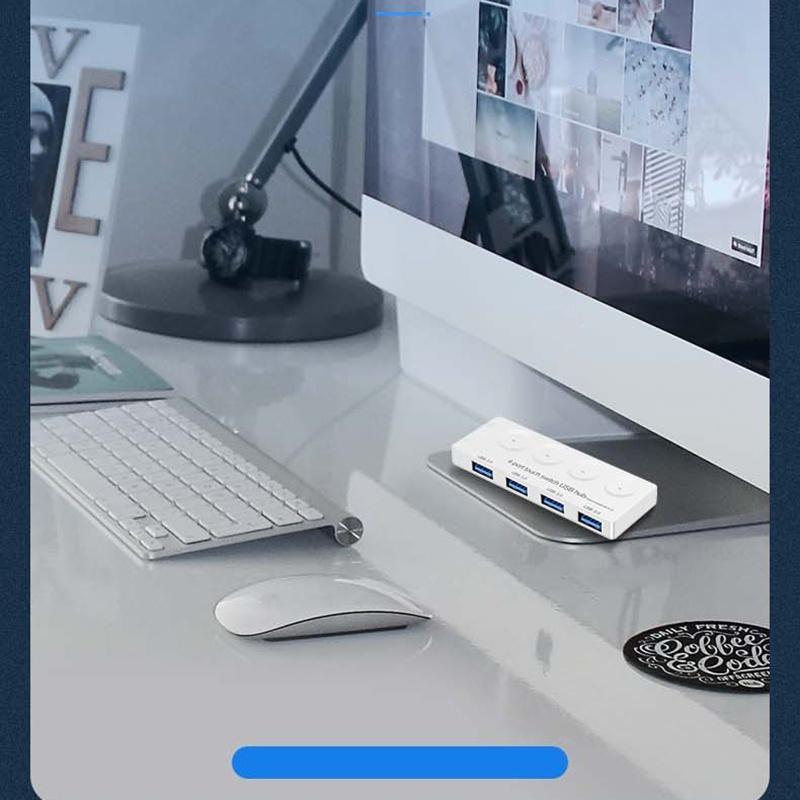 HUB USB 3.0 công tắc On/Off có đèn LED cho máy tính