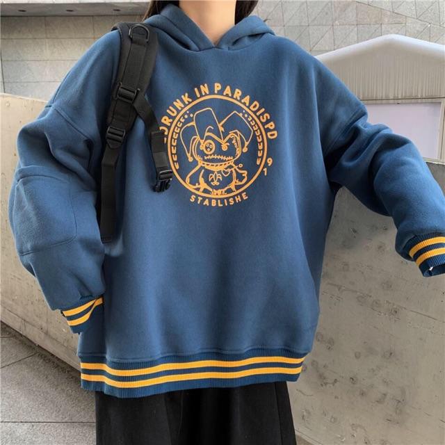 ÁO KHOÁC NỈ HOODIE FORM RỘNG CÁ TÍNH CÓ UP VIDEO HÀNG THẬT