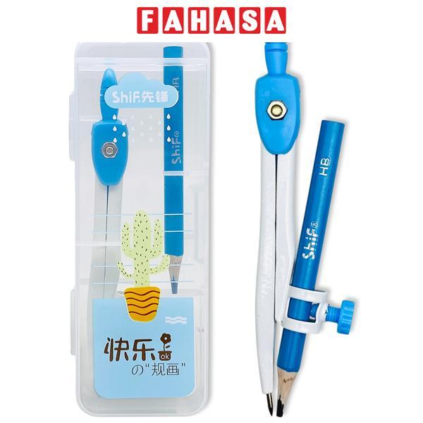 Bộ Compa Kèm Bút Chì Gỗ - ShiF 3130 - Màu Xanh Dương