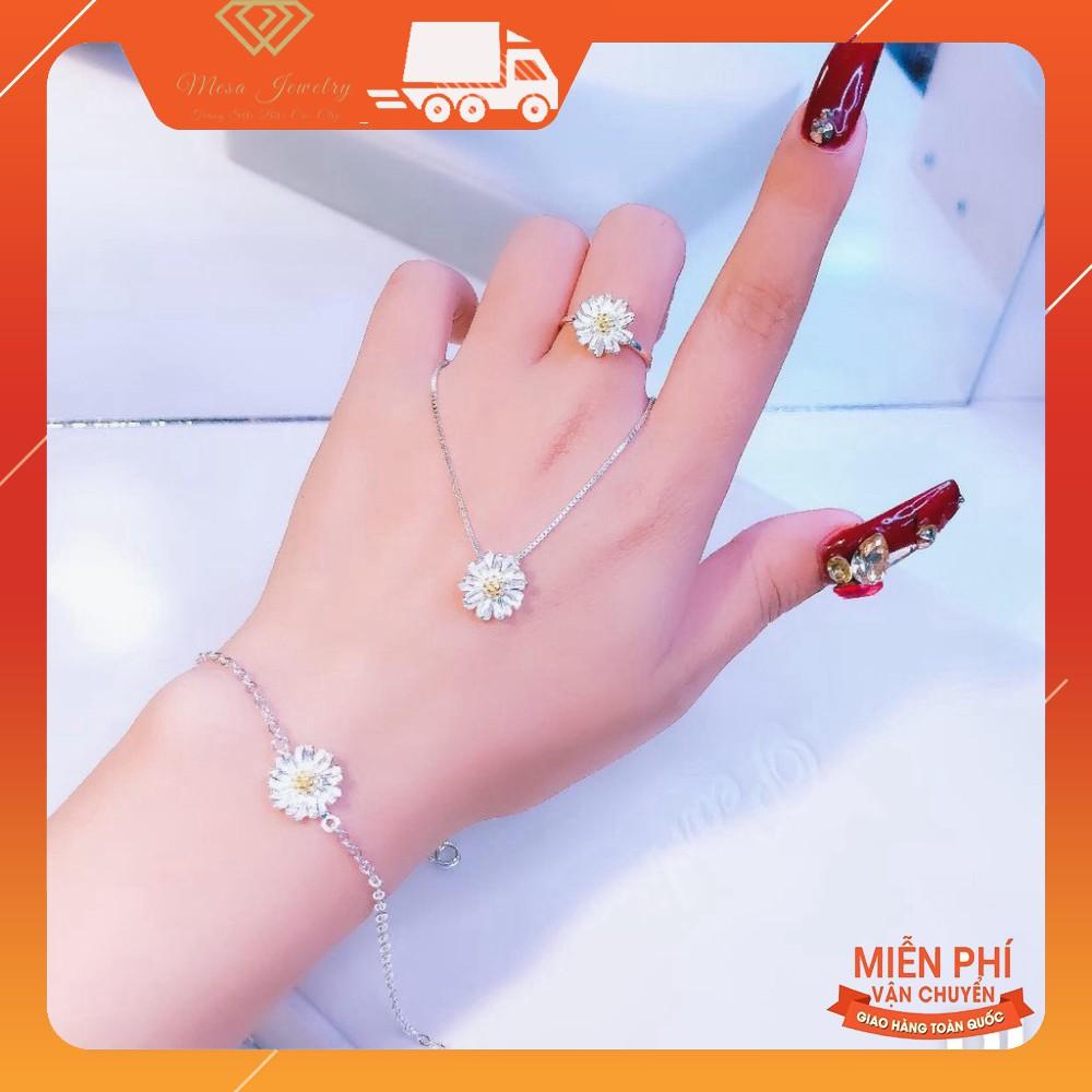 Bộ trang sức cúc họa mi bạc ta