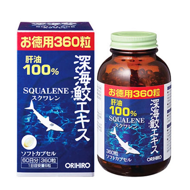 Thực phẩm chức năng Dầu gan Cá Mập Squalene Orihiro Fish Oil Nhật Bản, 360 viên