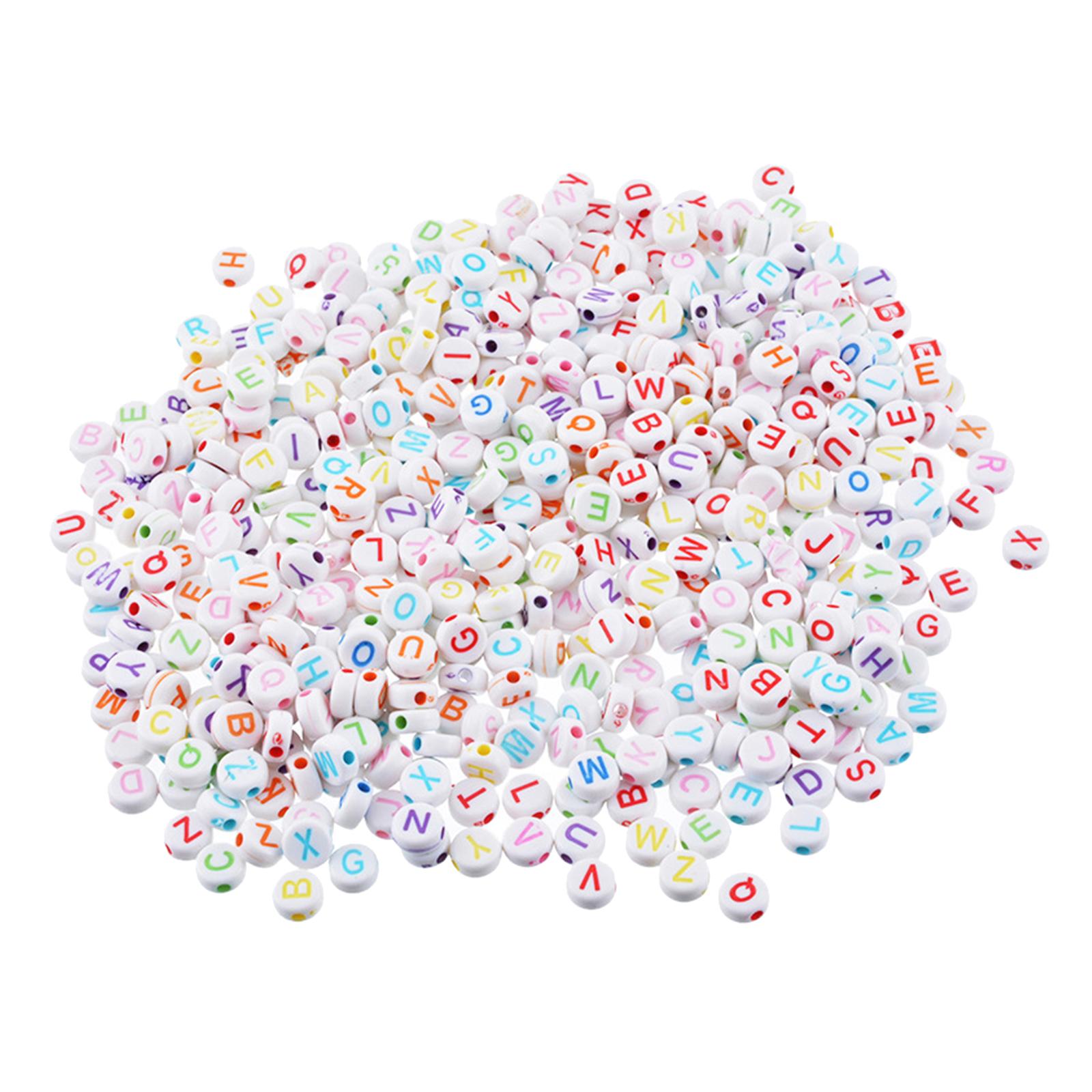 1000PCS Acrylic Letter Beads Round Letter Beads Alphabet Beads A-Z for Jewelry Making/Bracelets/Necklaces 7mm