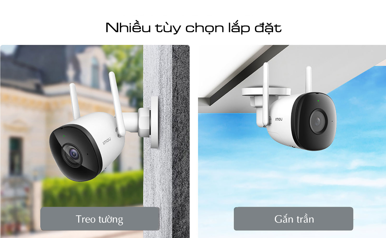 Camera IP ngoài trời IMOU BULLET 2C F22P F42P Full HD Wifi Hotspot, chống nước - Hàng chính hãng