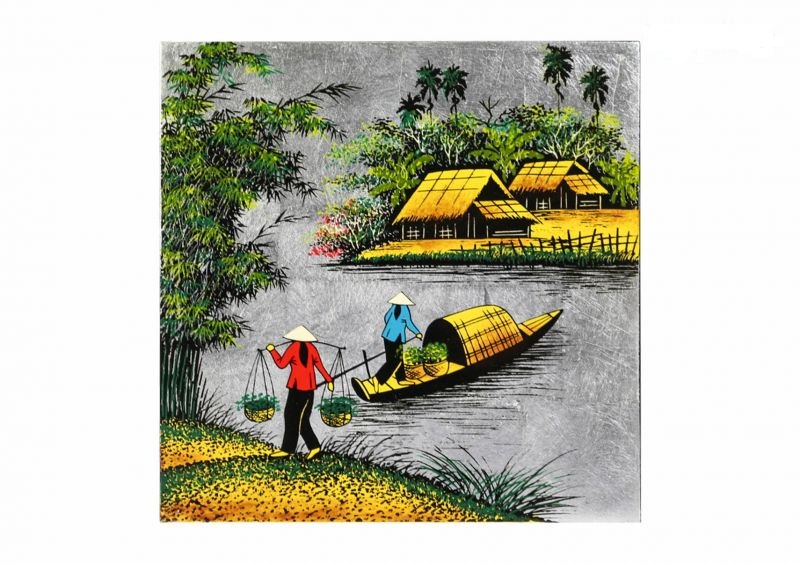 Tranh Sơn Mài Đồng Quê 30x40