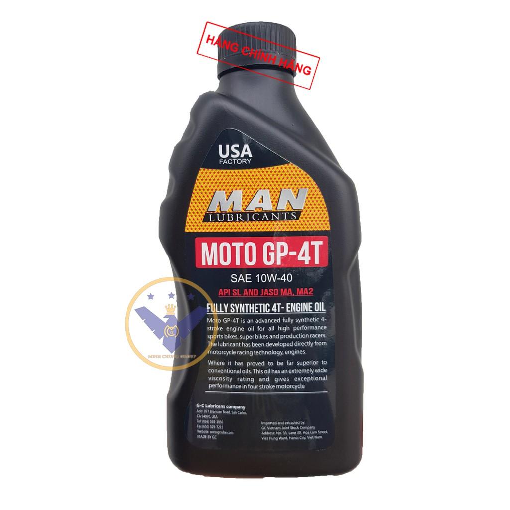 BỘ 2 Dầu nhớt xe máy cao cấp tổng hợp MAN Moto GP 4T 10W-40 1L