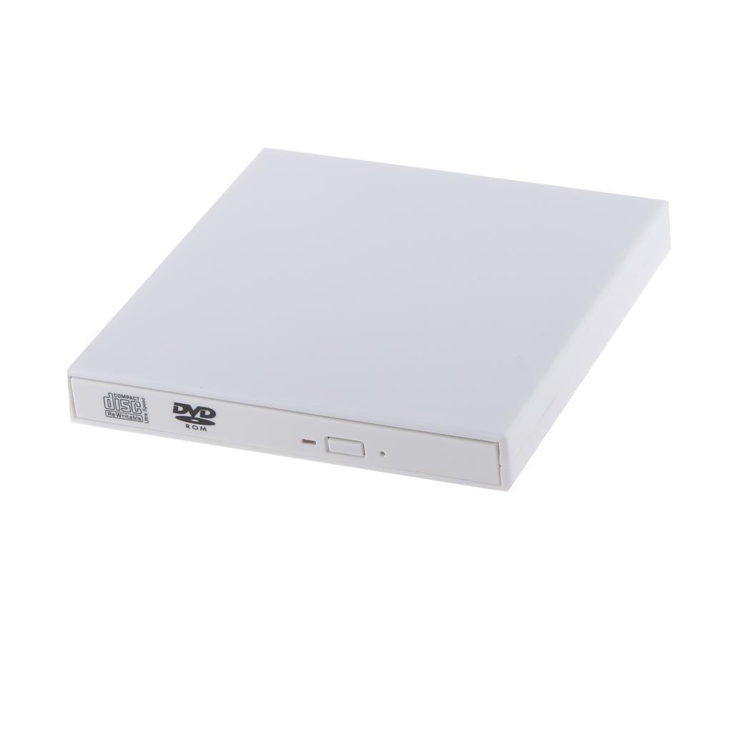 External USB2.0 CD/DVD RW Player Writer Burner for Netbook White
