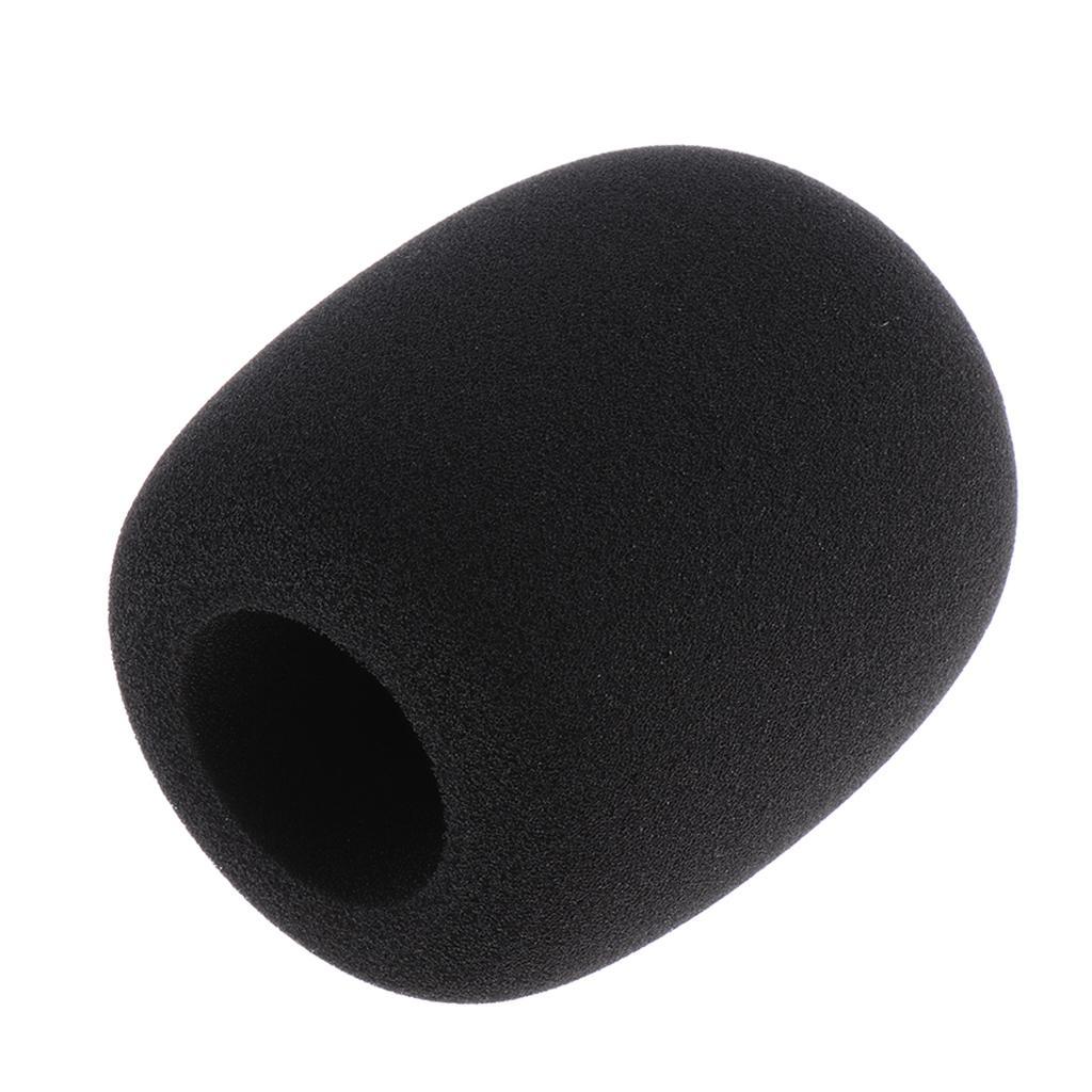 4X Large Black Microphone Foam Cover Mic Windscreen for Condenser Mic 5cm Dia