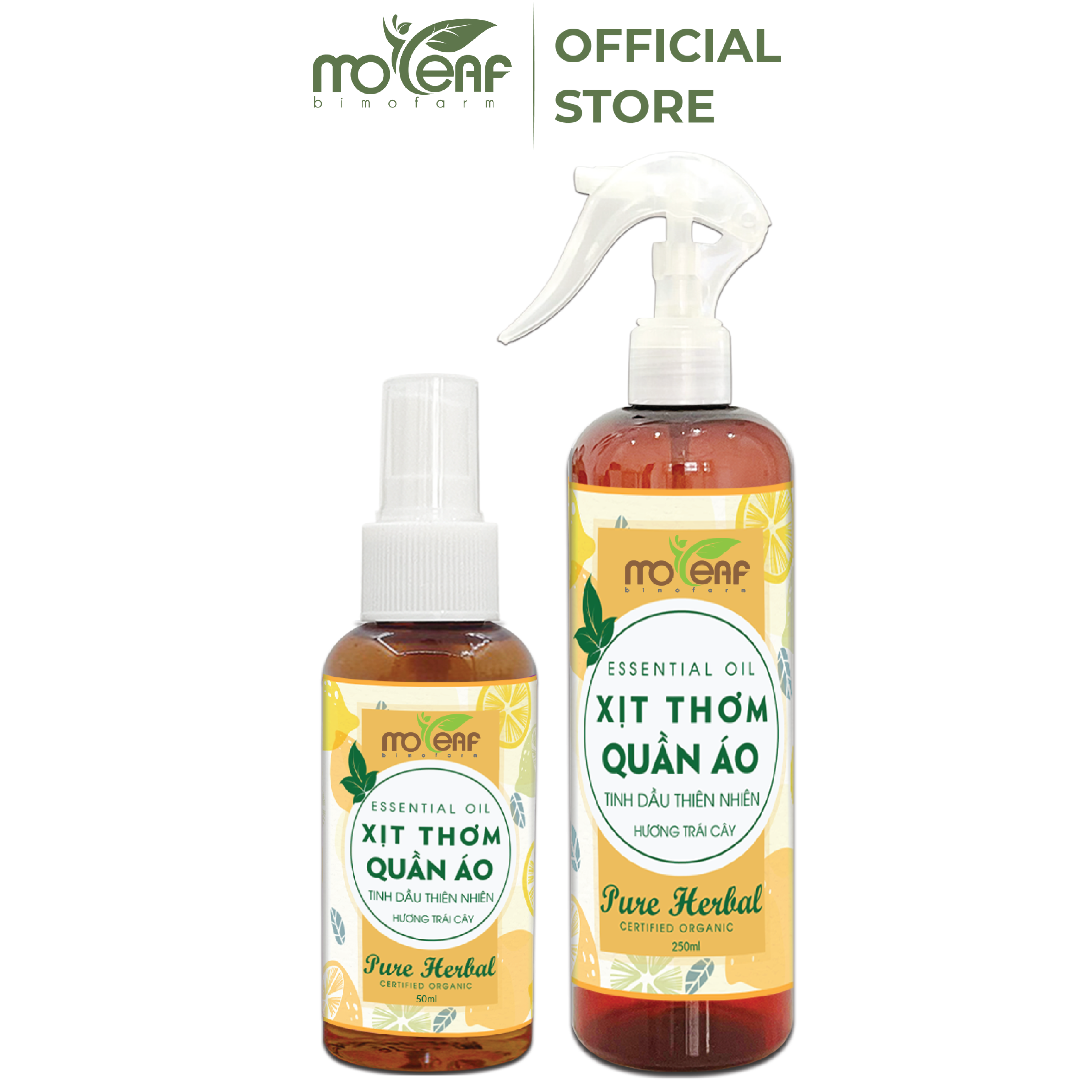 Xịt Thơm Quần Áo Hương Trái Cây Moleaf giúp làm phẳng quần áo, khử mùi ẩm mốc với mùi trái cây nhiệt đới ngọt ngào, thanh mát, có thể thay thế nước xả vải, nước hoa