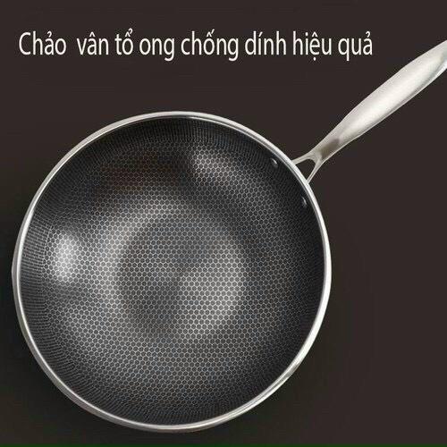 Chảo Chống Dính Vân Tổ Ong thời thượng - Lòng Sâu - dùng được cho tất cả các loại bếp