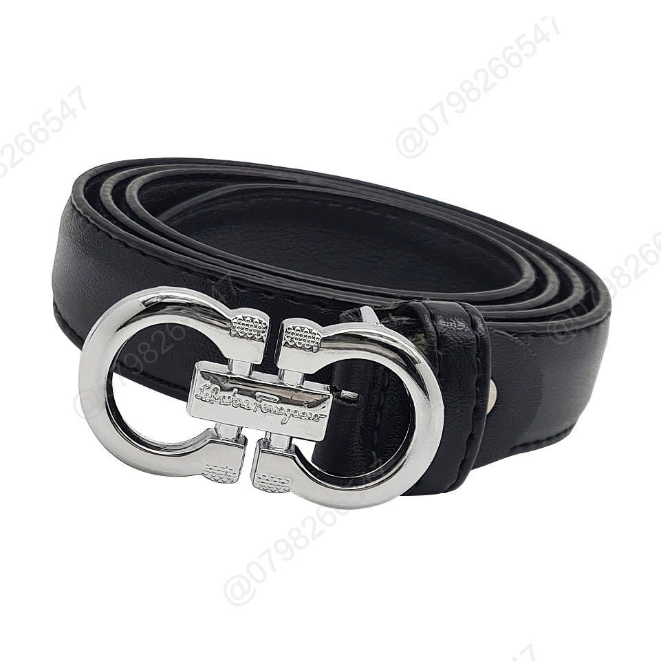 Thắt lưng nữ thời trang DHM-375 | Đầu khoá cài chữ A đôi màu trắng bản nhỏ 2cm | Bảo hành 12 tháng