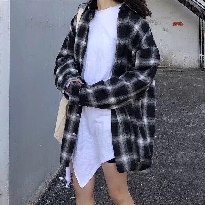 áo sơ mi caro flannel sọc 4 màu