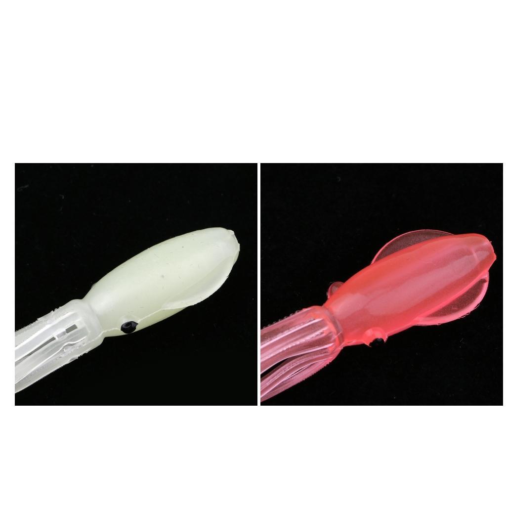 2x 10pcs Squid Fishing Lures, Luminous Squid Skirts Lures Bass Bait Crankbait for Saltwater Freshwater