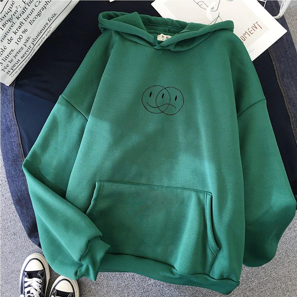 Áo hoodie in hình mặt cười mặt buồn