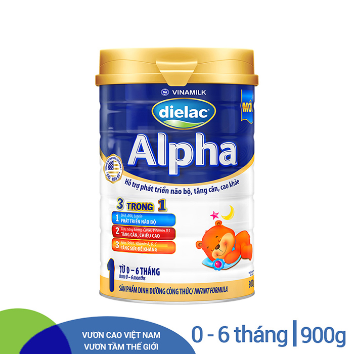 Sữa Bột Vinamilk Dielac Alpha 1 - Hộp Thiếc 900g