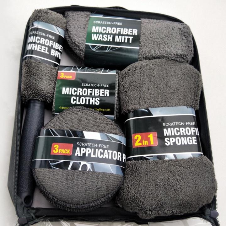 Set 9 Bộ Khăn Rửa Ô Tô MicroFiber Chuyên Dụng - Home and Garden