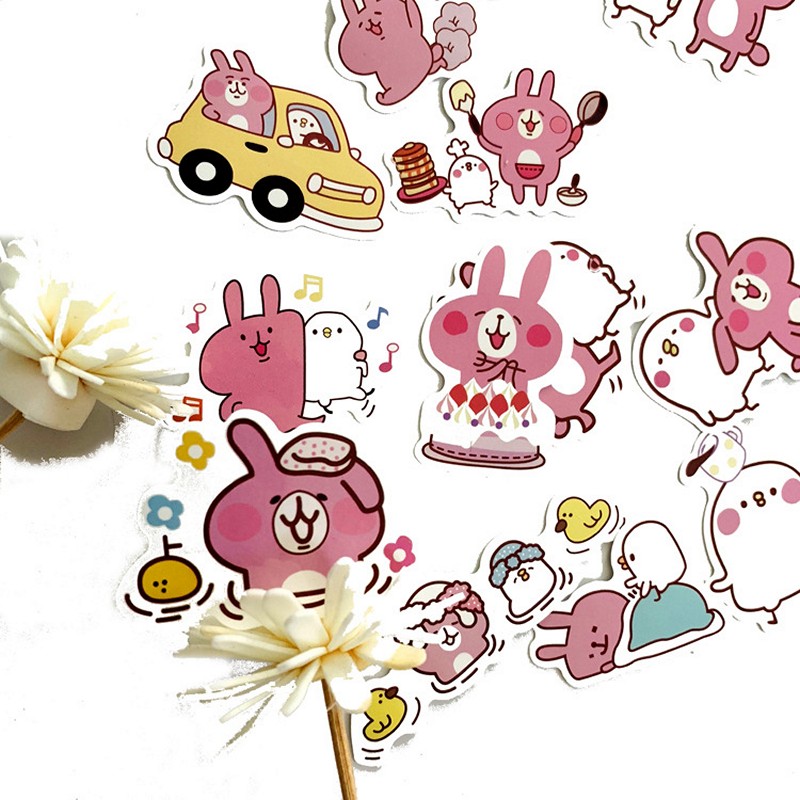 Bộ 35 miếng Sticker hình dán Pink Bunny