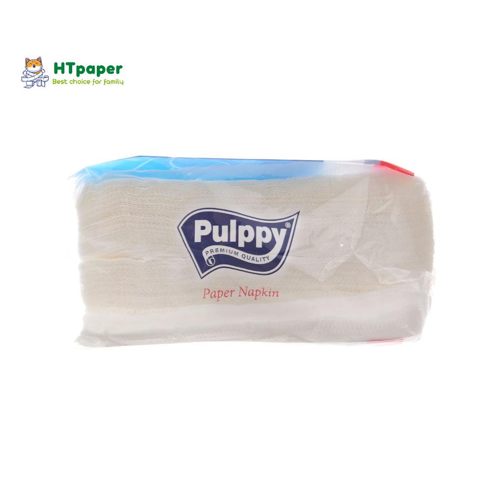 Hình ảnh Khăn giấy vuông Pulppy khổ lớn 33 x 33 cm mềm mịn 100 tờ - HTpaper