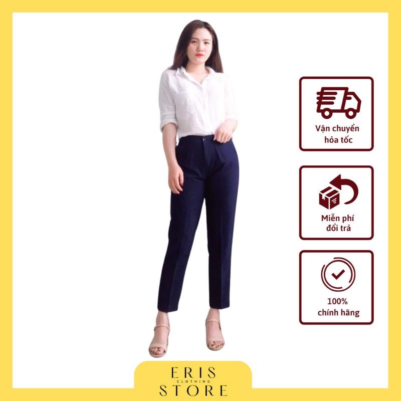 Quần Baggy vải nữ cạp cao vnxk bao chất (ảnh thật), quần tây nữ công sở