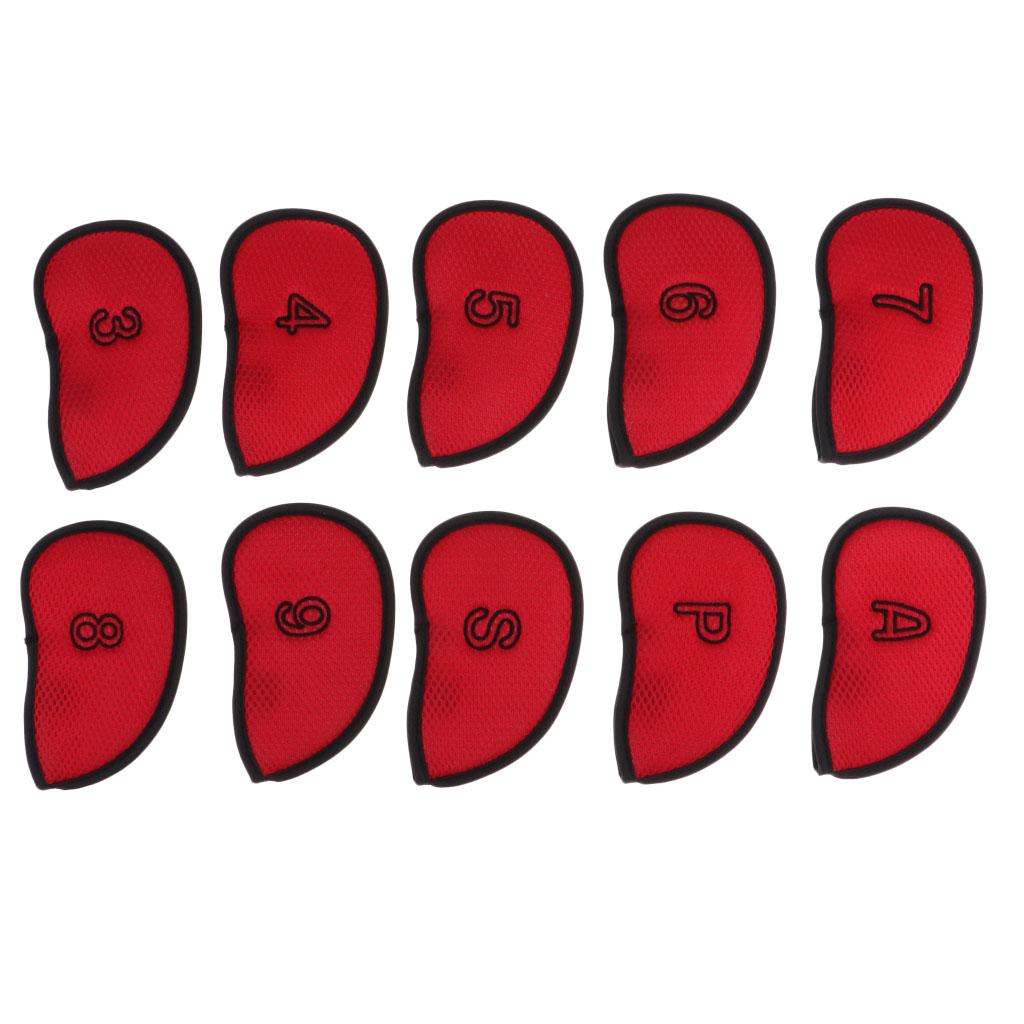 10-Pack Golf Iron Headcovers Wedge Iron Protective Head Cover Golf Accessories for Avid Golfers