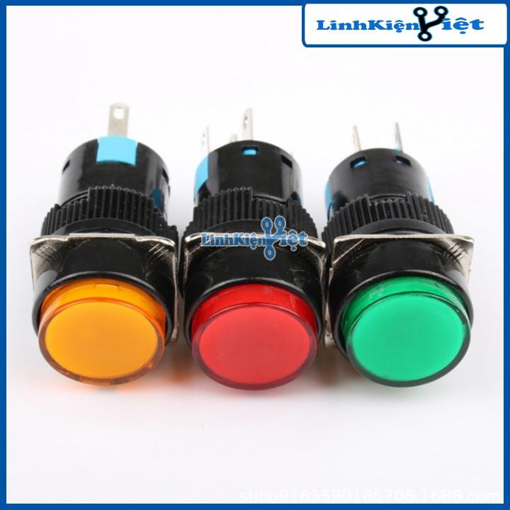 Nút Nhấn Đề 15mm-220VAC AL6- A Nhấn Giữ Có Đèn