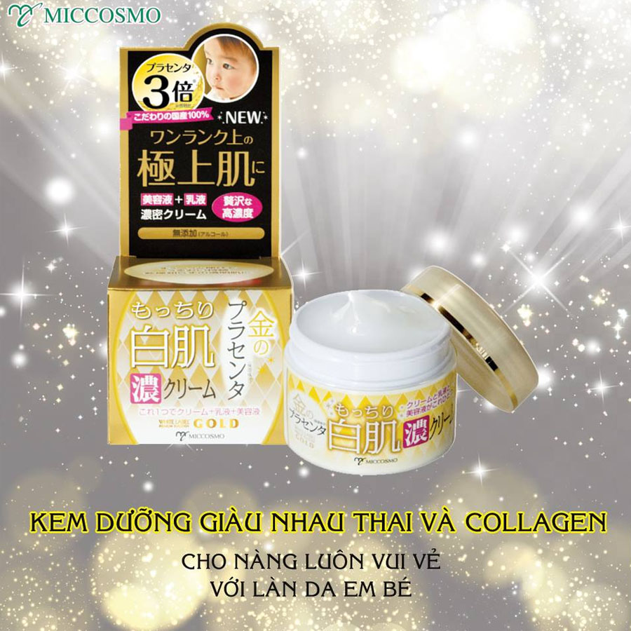 Kem Dưỡng Trắng, Chống Lão Hóa Từ Nhau Thai Và Collagen Từ Nhật Bản White Label Premium Placenta Rich Gold Cream Hũ 60gr