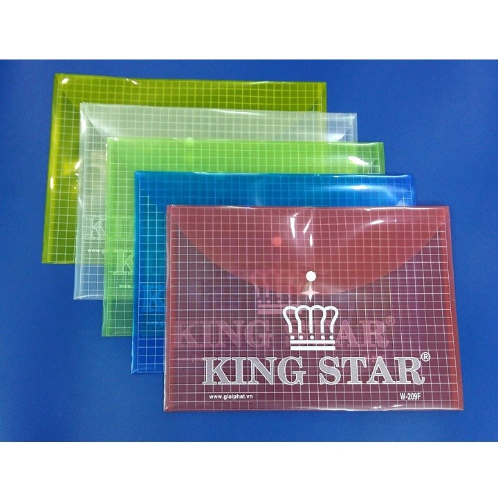 Bìa nút F4 King Star - Combo 5 xấp 5 màu