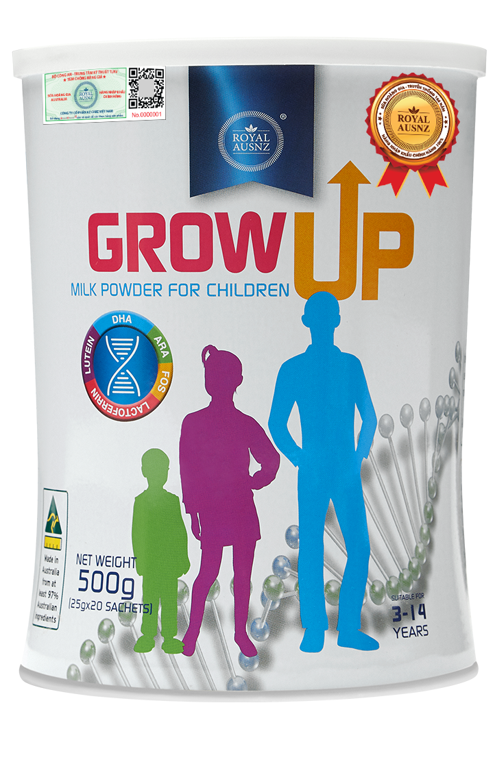 Sữa Bột Hoàng Gia Úc GROW UP MILK POWDER Hỗ Trợ Phát Triển Chiều Cao Cho Trẻ Từ 3-14 Tuổi 500g