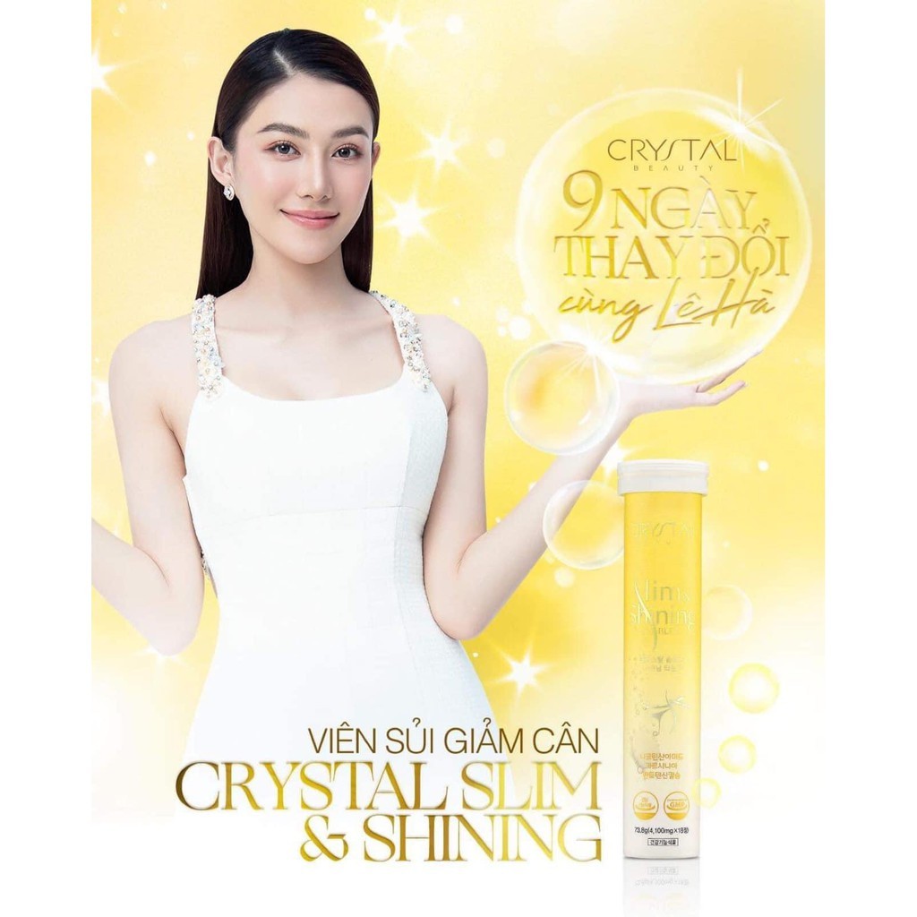 Viên Sủi Hỗ Trợ Giảm Cân Trắng Da Crystal Slim Shining Cao Cấp Hàn Quốc - 1 hộp 18v