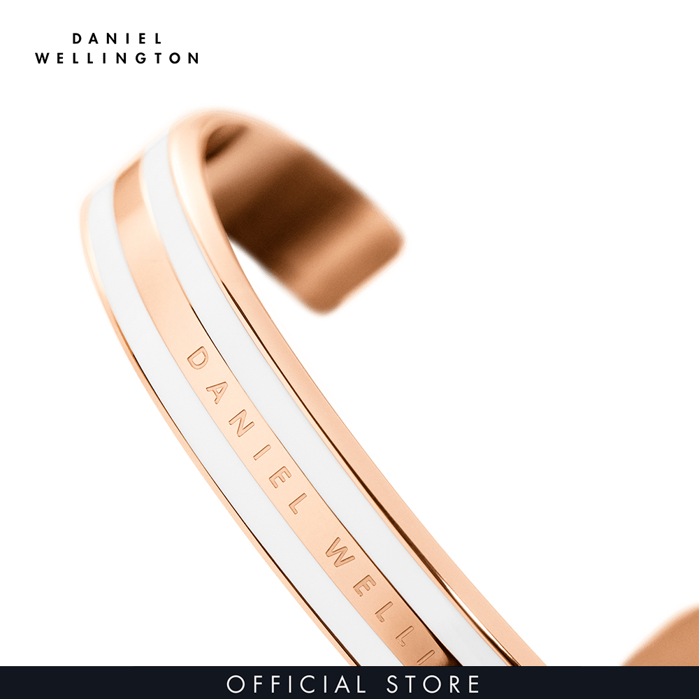 Vòng tay Daniel Wellington màu trắng, vàng hồng - Emalie Bracelet - M