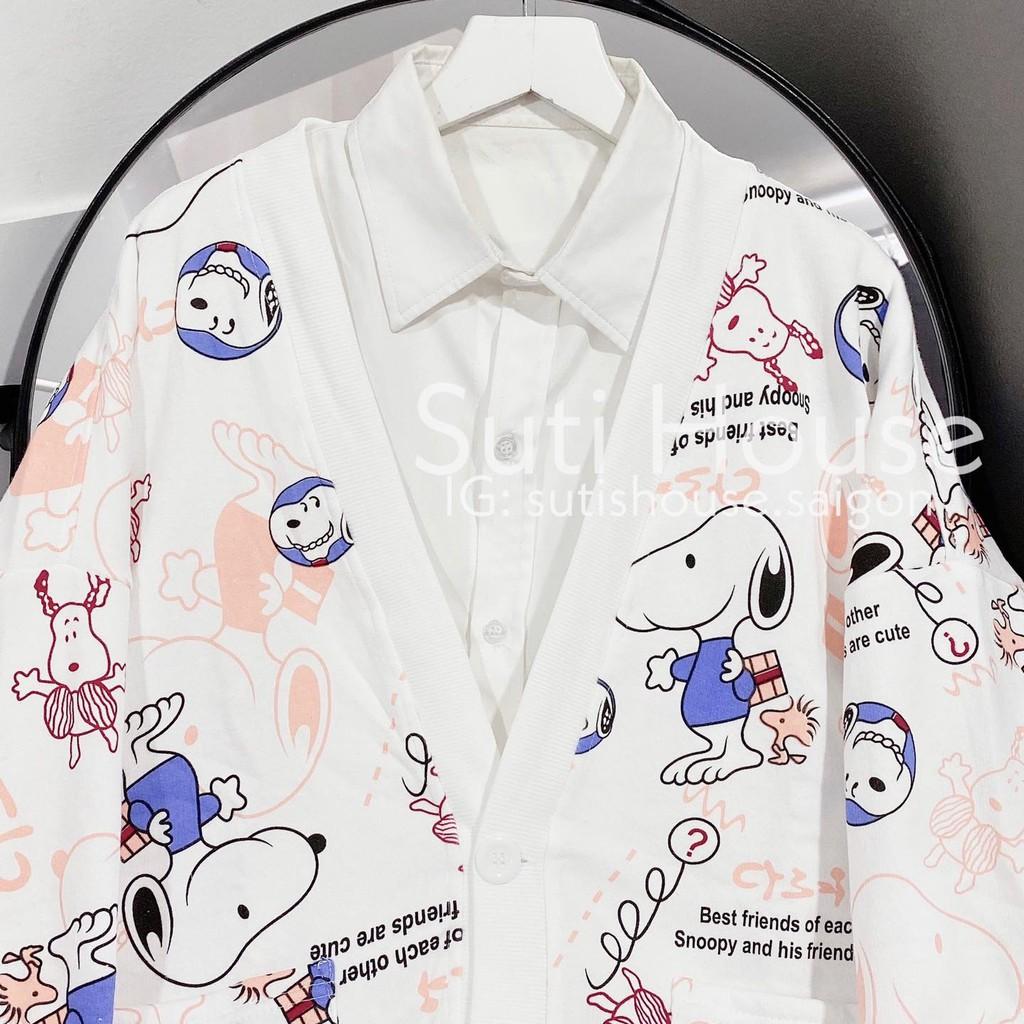 Áo Cardigan Snoopy Nam Nữ Form Rộng Unisex Vải Mềm Mịn Phong Cách Ulzzang - Suti House