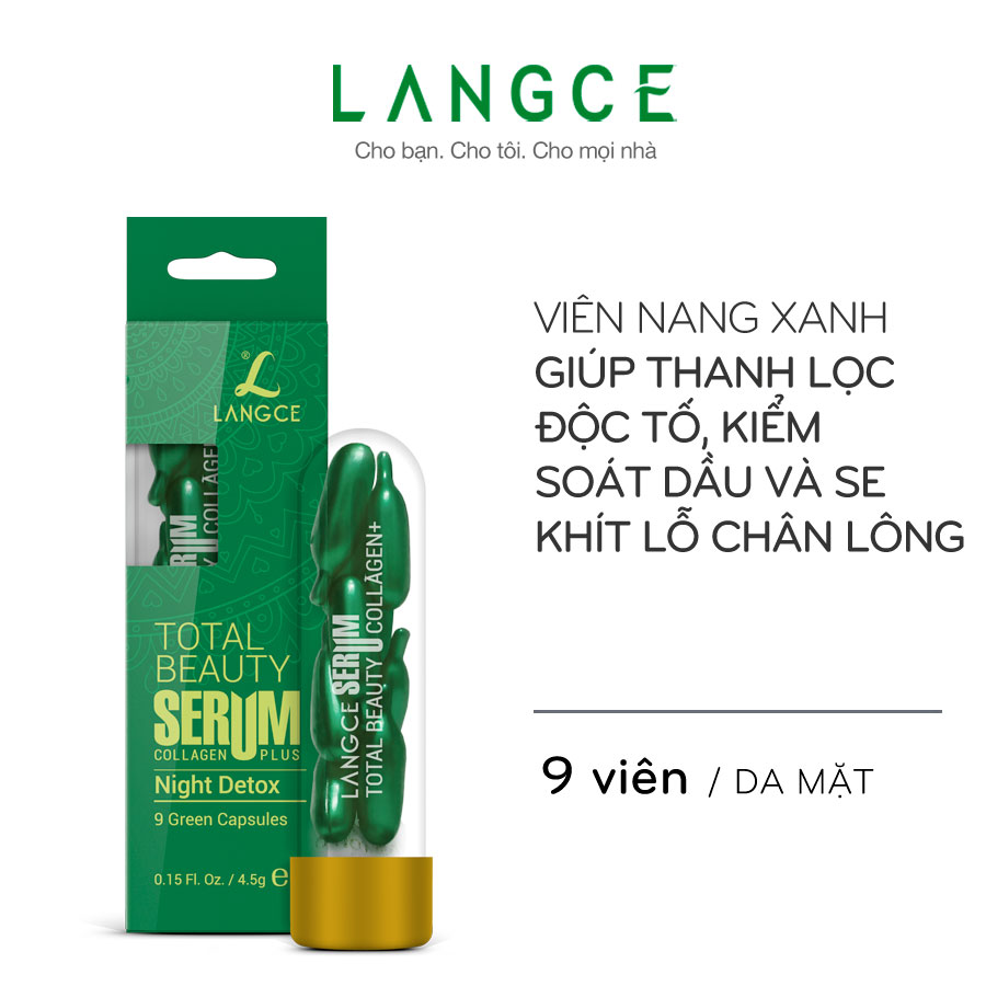 SERUM COLLAGEN+ ĐẸP DA VIÊN NANG XANH (9 VIÊN) LANGCE