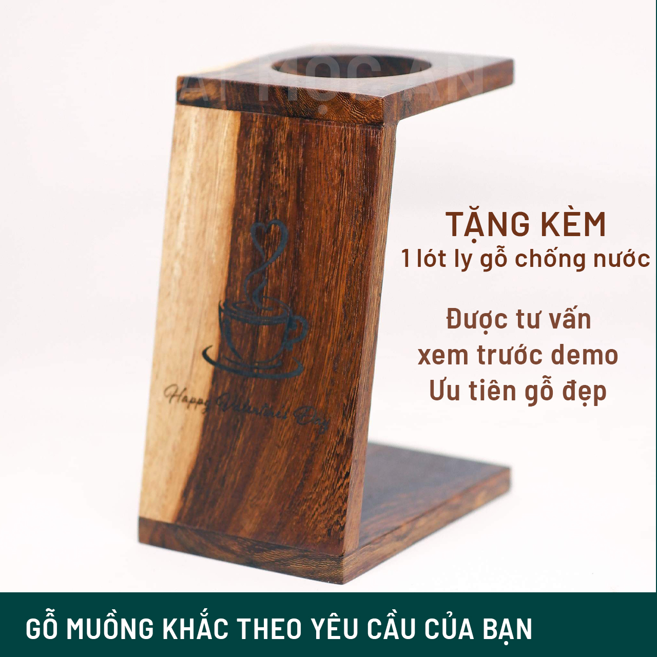 Giá Đỡ Phin Pha Cà Phê Bằng Gỗ Tự Nhiên