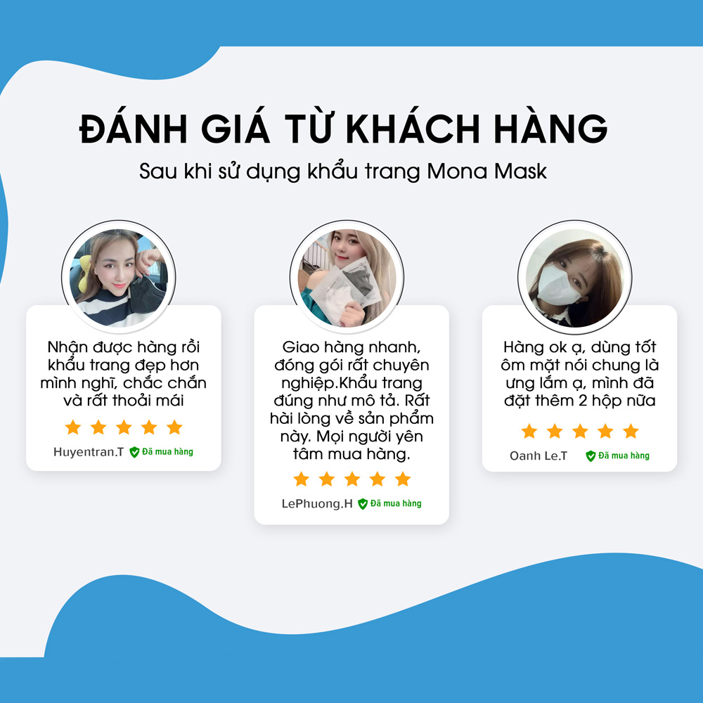 Combo 3 chiếc khẩu trang N99 6 lớp ngăn 99% bụi siêu mịn có kích thước từ 0,3 Mircromet MONA MASK