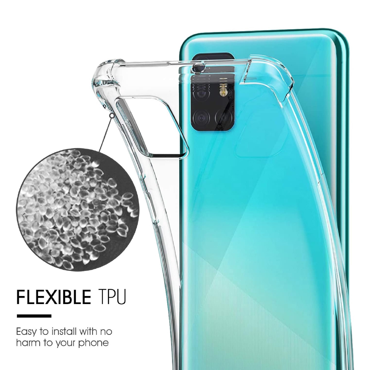 Ốp lưng silicon trong suốt cho điện thoại SAMSUNG GALAXY A12/A21/A23/A31/A32/A33/A51/A52/A53/A71/A72/A73