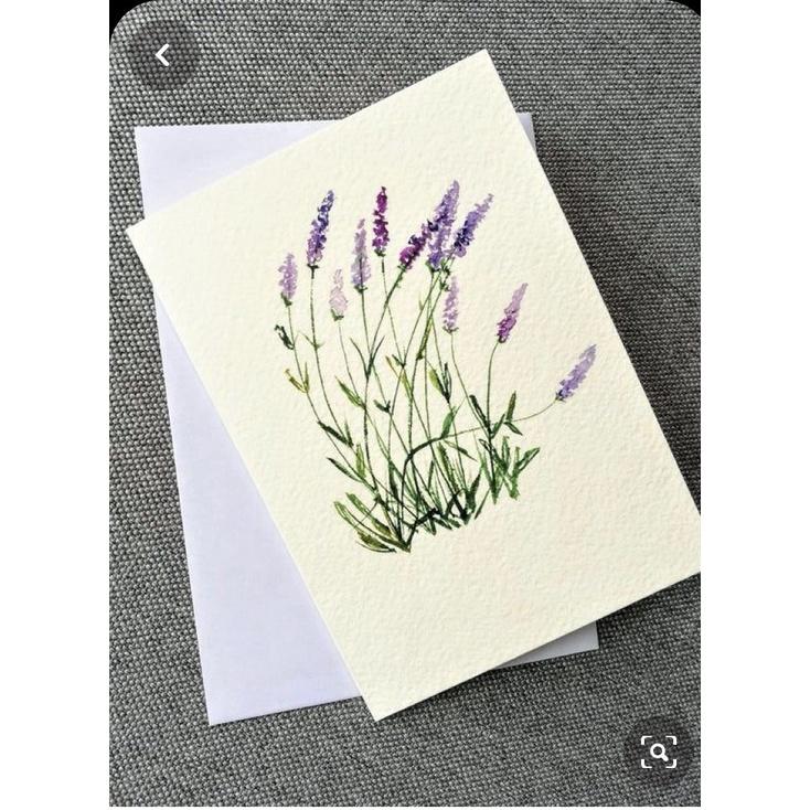 Thiệp vẽ tay Classy bằng màu nước trên nền giấy art, kích thước 8.5 * 6.5 cm đi kèm với phong bì CLASSY STUDIO