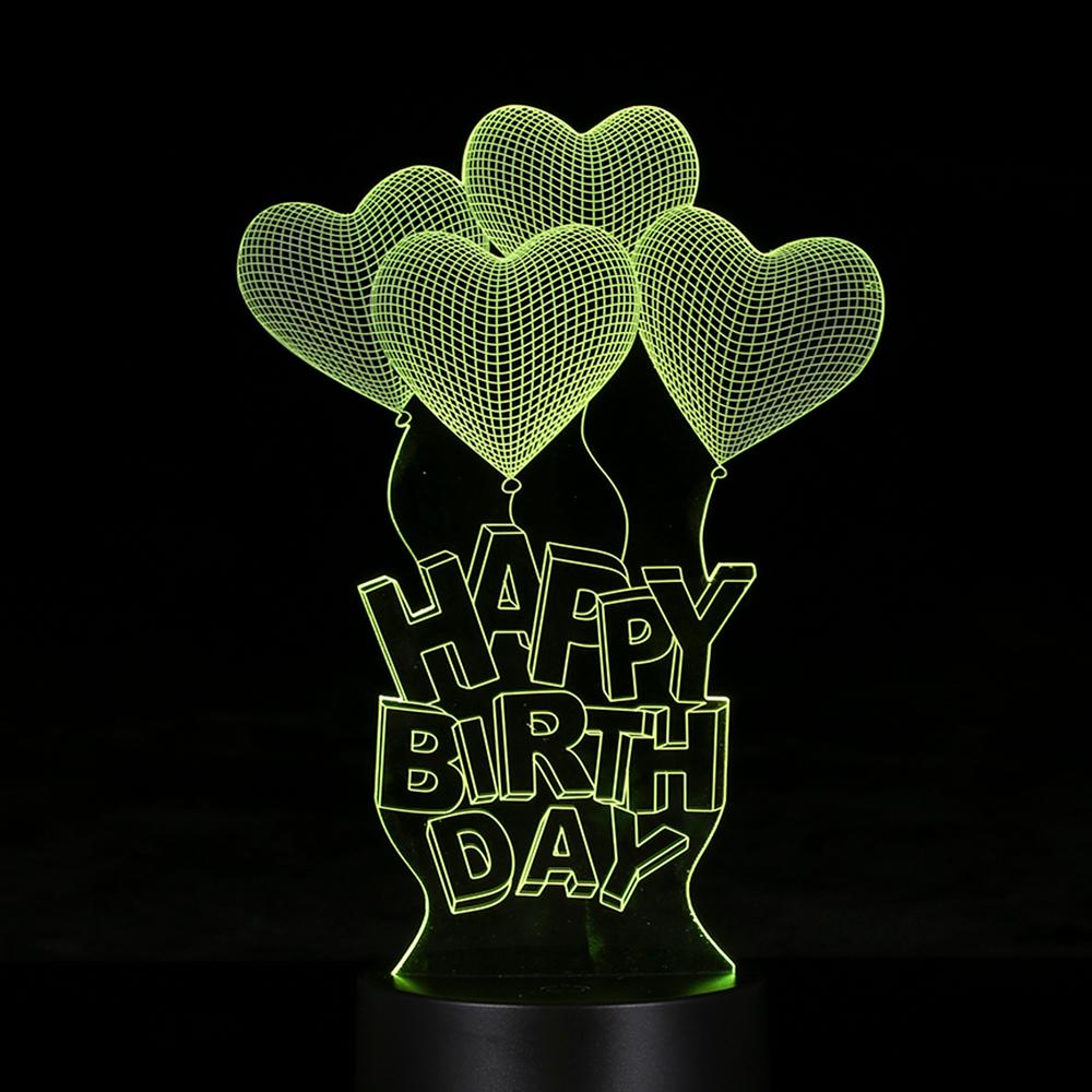 Creative 3D LED Desk Lamp Illusion Colorful Plastic Base Table Night Light Multicolored Optional Shape Home Use Indoor Decoration Surprise Gift Remote Control