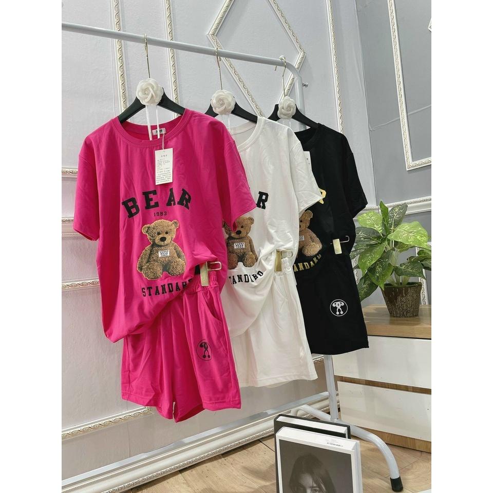 Đồ Bộ thể Thao Nữ Mặc Nhà In Gấu BEAR Vải Thun Lạnh Mềm Mát Phong Cách Sang Chảnh Cá Tính Hot Trend Mới