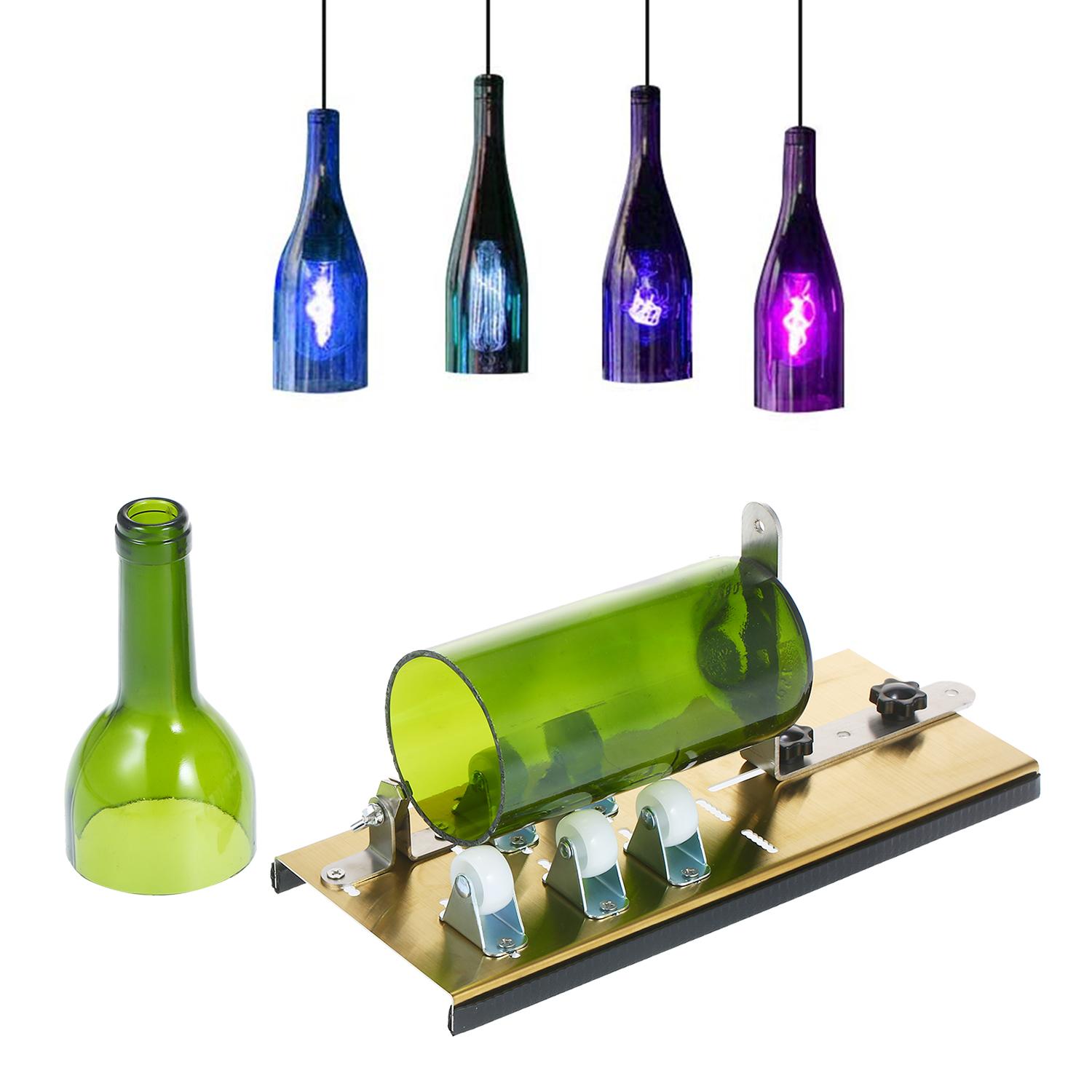 Glass Bottle Cutter Kit Bottle Cutter DIY Machine for Cutting Round Oval Bottles and Mason Jars with Gloves Sanding