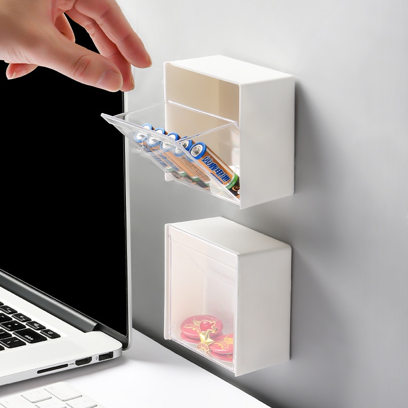 Hộp đựng đồ nắp lật trong suốt gắn tường 8 x 8cm
