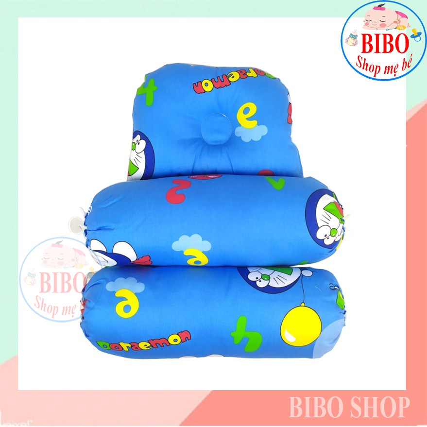 BỘ GỐI NỆM SƠ SINH CAO CẤP 100% COTTON CHO BÉ
