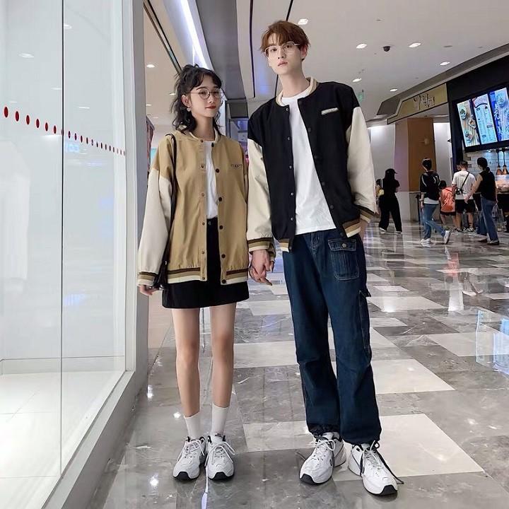 Áo khoác bomber THÊU  Wanstop unisex form rộng bóng chày nam nữ ulzzang Kun