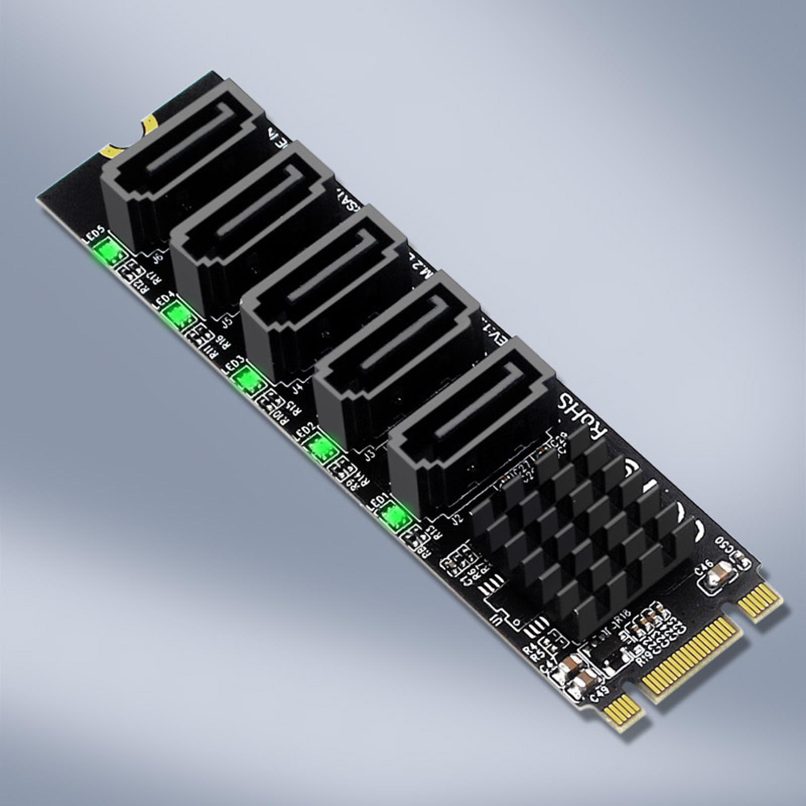 Expansion Card 3 6Gbps 5 Port Support HDD Internal .2