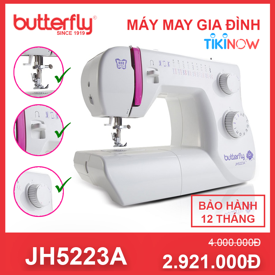 Máy May Gia Đình Cơ Bản Butterfly JH5223A - Hàng Chính Hãng