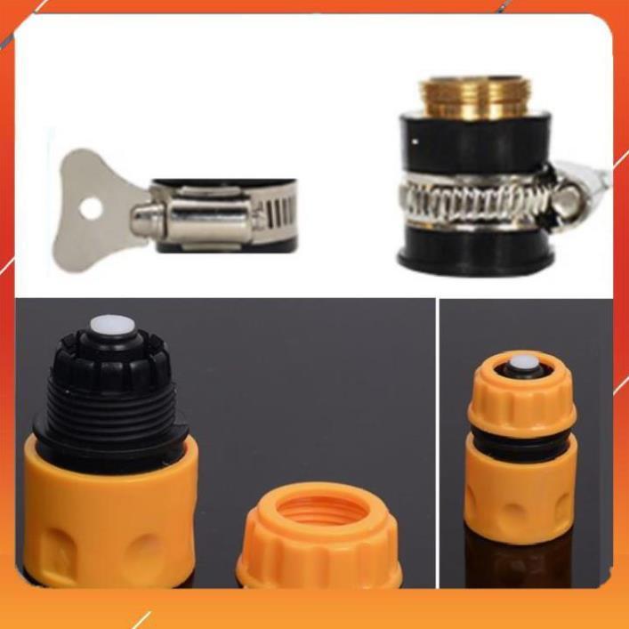 ️Evoucher Bộ dây vòi xịt nước rửa xe, tưới cây , tăng áp 3 lần,loại 3m, 5m 206701-1 đầu đồng,cút nhựa,nối đồng+ đai