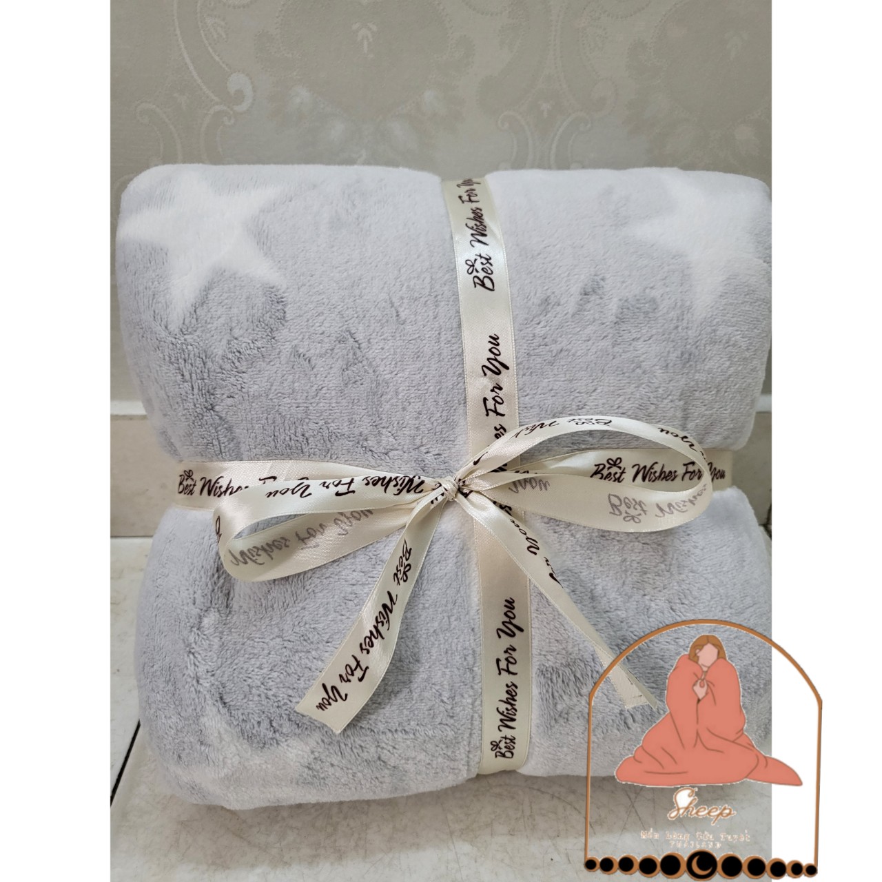 Mền lông cừu tuyết mềm mịn,ngôi sao trắng