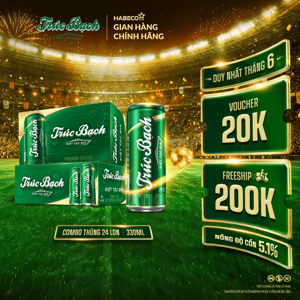 Combo 2 Thùng Bia Trúc Bạch - Thùng 24 lon 330ml