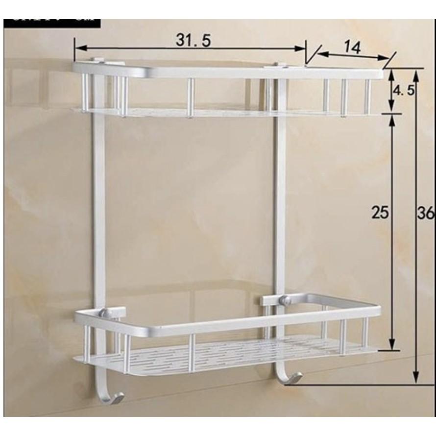 Kệ để đồ phòng tắm 2 tầng inox 304